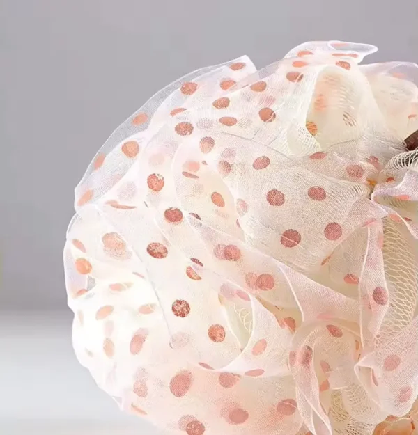 Dot Pattern Shower Puff Sponge Ball (5)