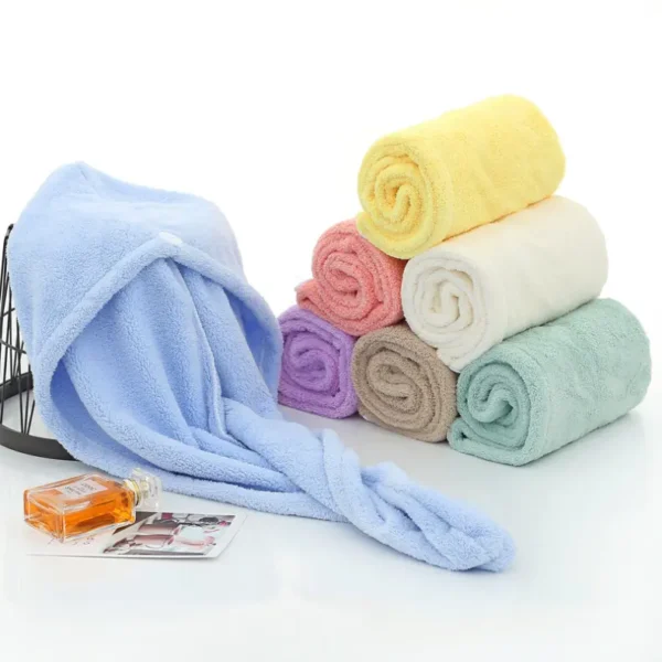 Hot Quick Dry pink Yellow Hair Towel(3)