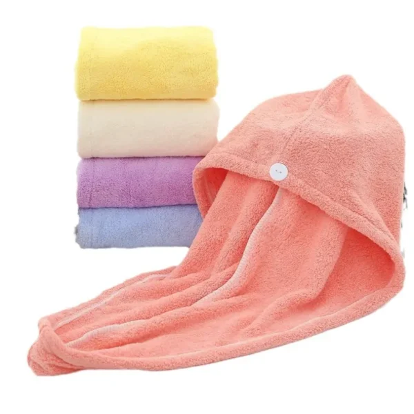 Hot Quick Dry pink Yellow Hair Towel(4)