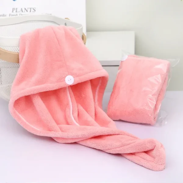 Hot Quick Dry pink Yellow Hair Towel(6)