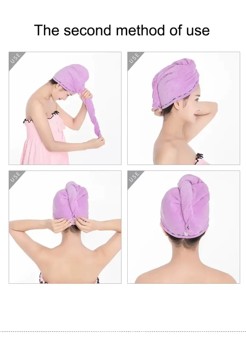 Hot Quick Dry pink Yellow Hair Towel(7)
