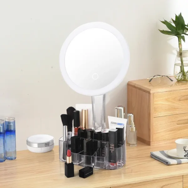 LED Vanity Mirror with Organzer Base (4)