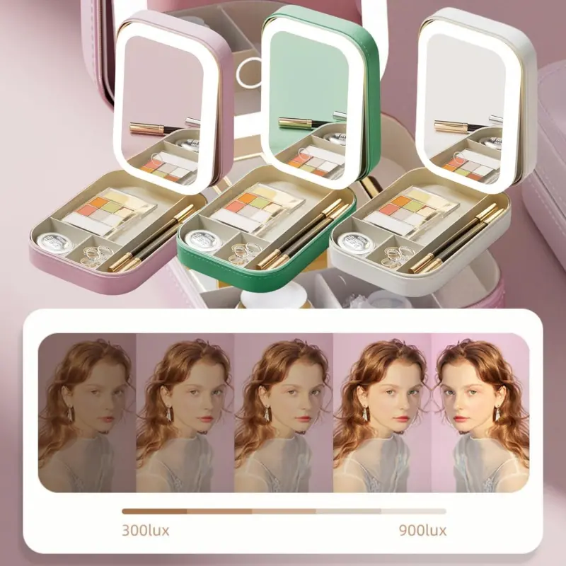 Makeup Bag with Mirror and Light Rectangle (1)