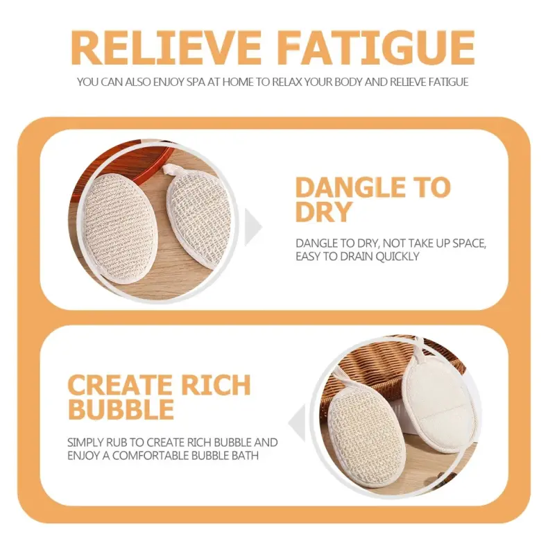 Natual Jute Sponge Pad Exfoliating Bath Brush (3)