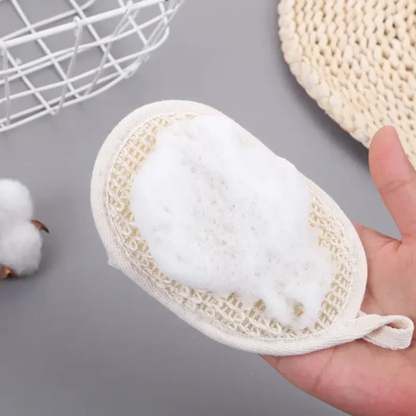 Natual Jute Sponge Pad Exfoliating Bath Brush(5)