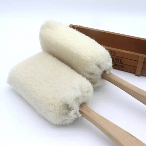 Natural Bamboo Wood Long Handle Bath Shower Brush（3）