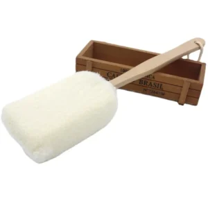 Natural Bamboo Wood Long Handle Bath Shower Brush（5）