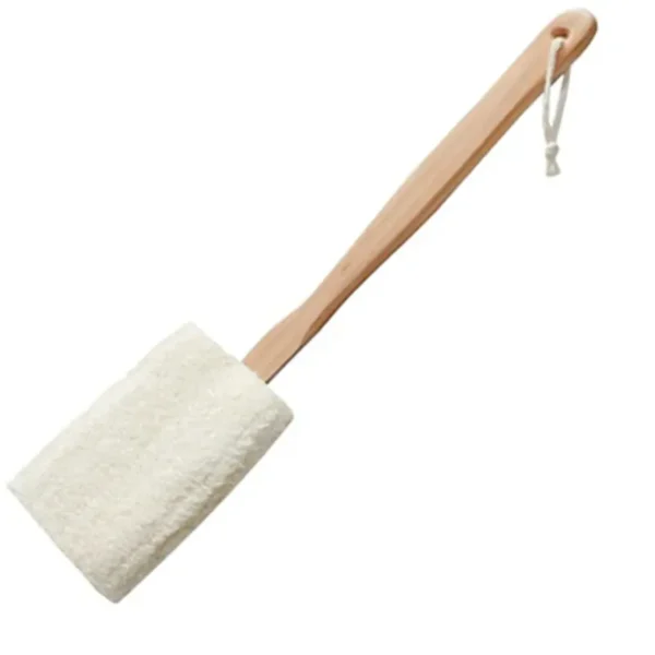 Natural Loofah Bath Sponge with Long Wood Hand (1)