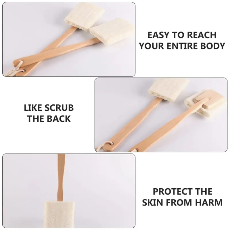 Natural Loofah Bath Sponge with Long Wood Hand (3)
