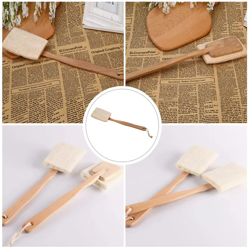 Natural Loofah Bath Sponge with Long Wood Hand (4)