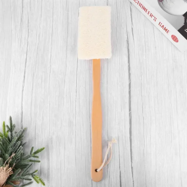 Natural Loofah Bath Sponge with Long Wood Hand (6)