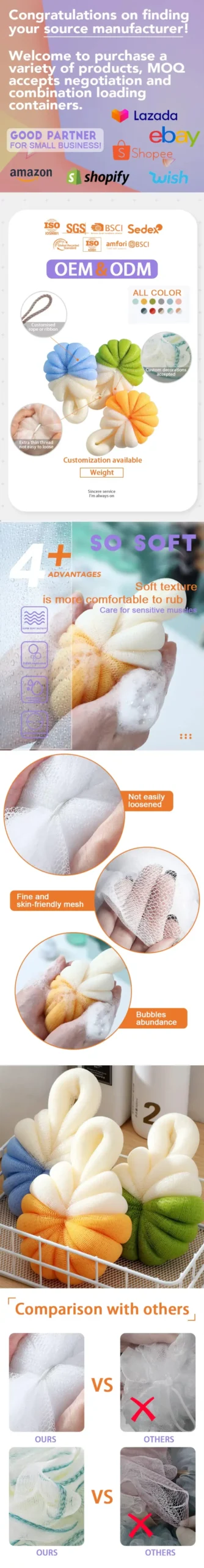 Pumpkin shaped Bath Loofah Sponge (1)
