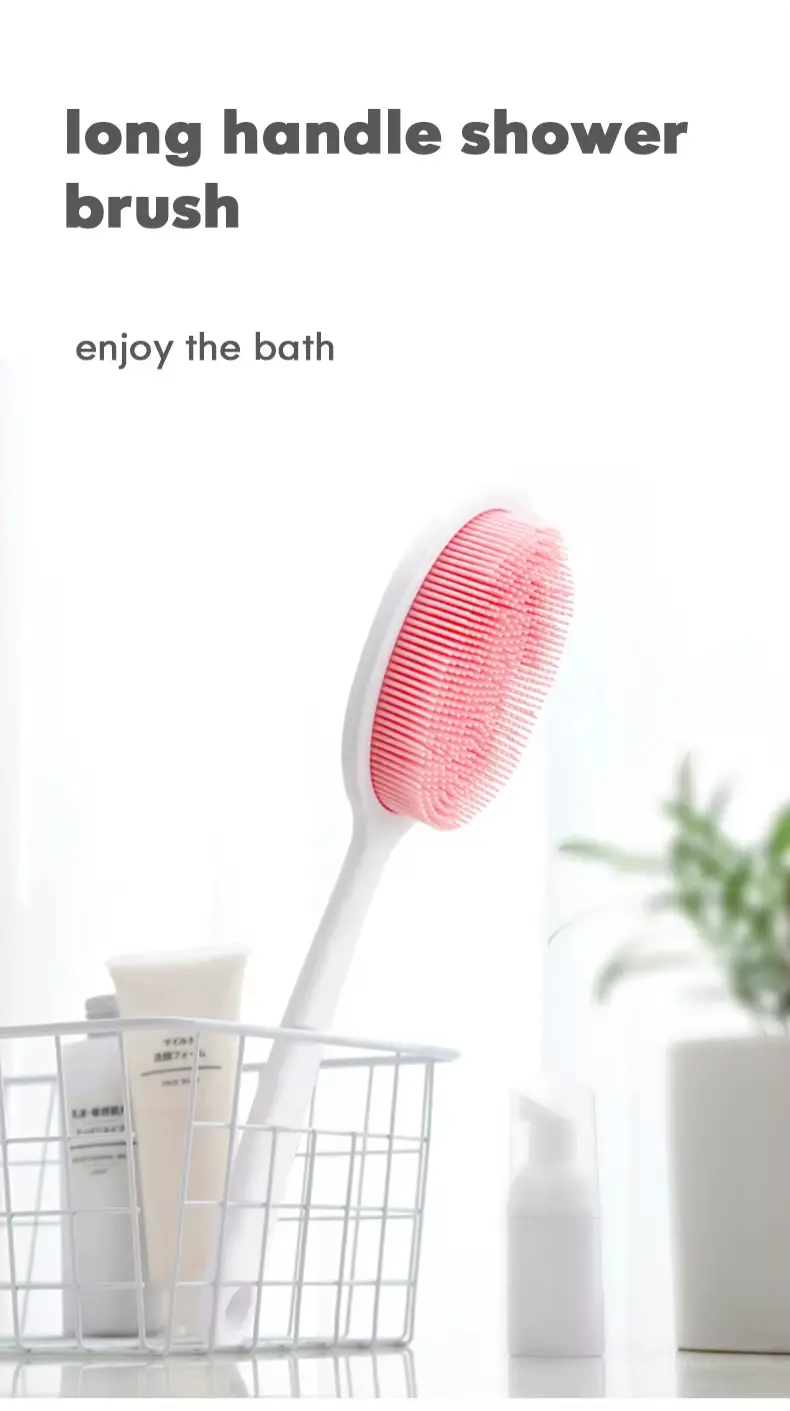 Silicone Body Scrubber Exfoliator with Handle (1)