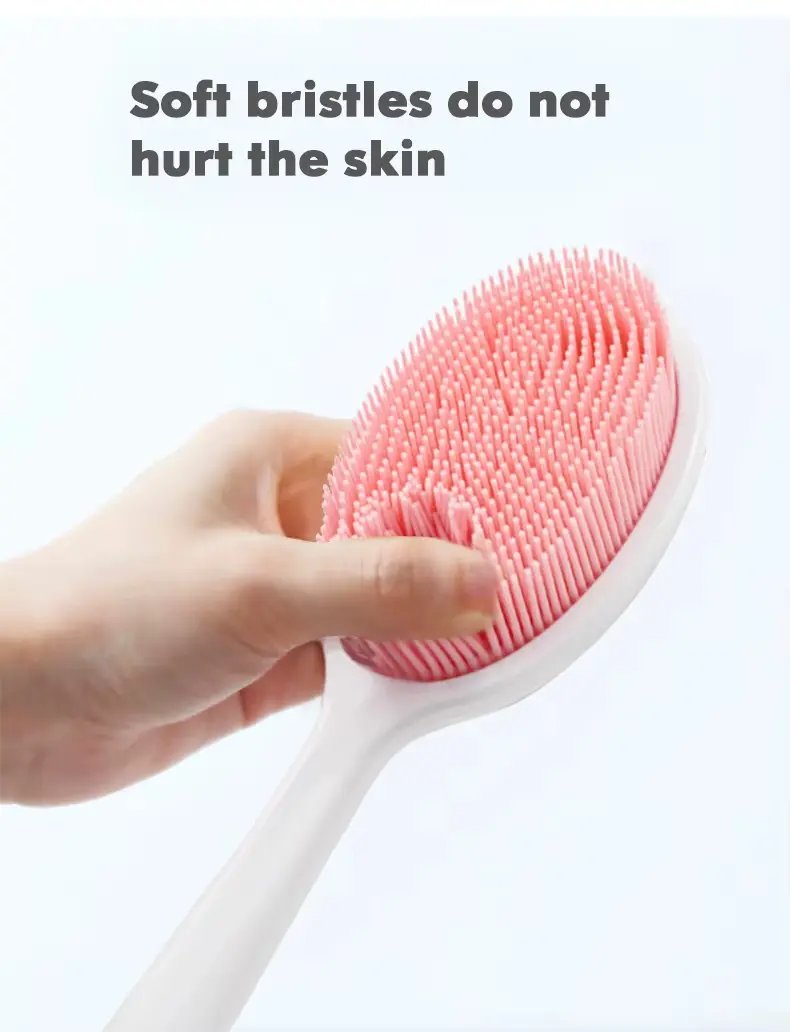 Silicone Body Scrubber Exfoliator with Handle (10)