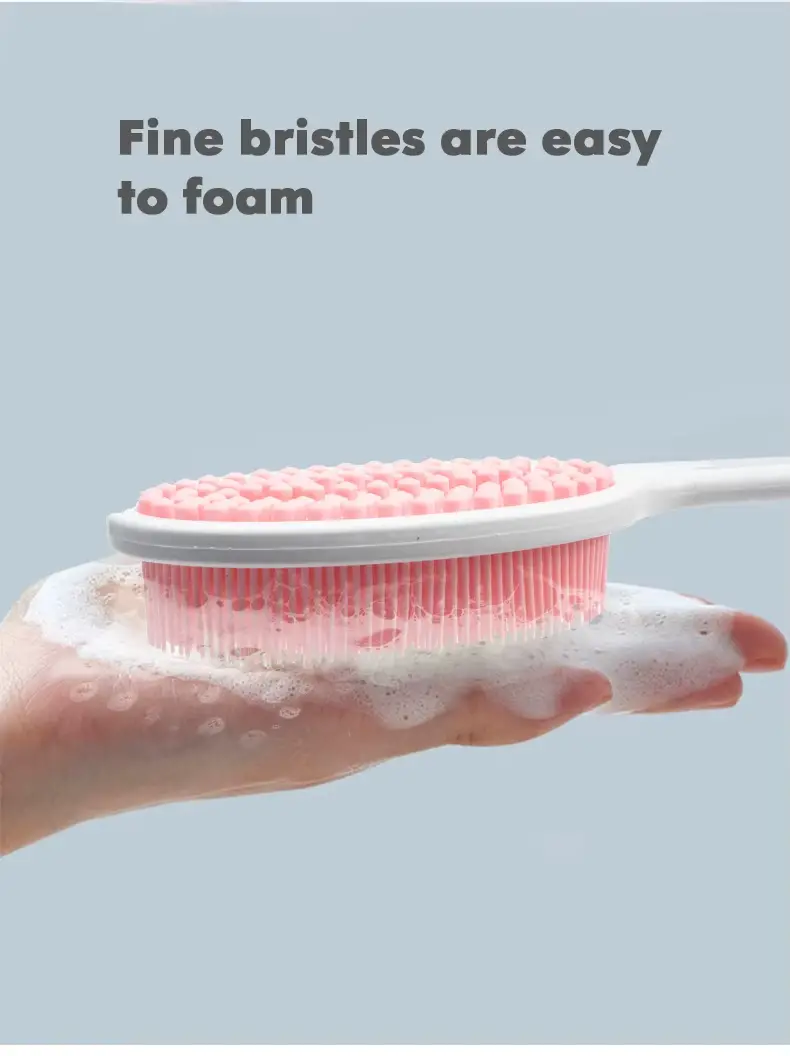 Silicone Body Scrubber Exfoliator with Handle (11)