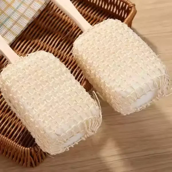 Wooden Handle Sisal Sponge Back Scrub（10）