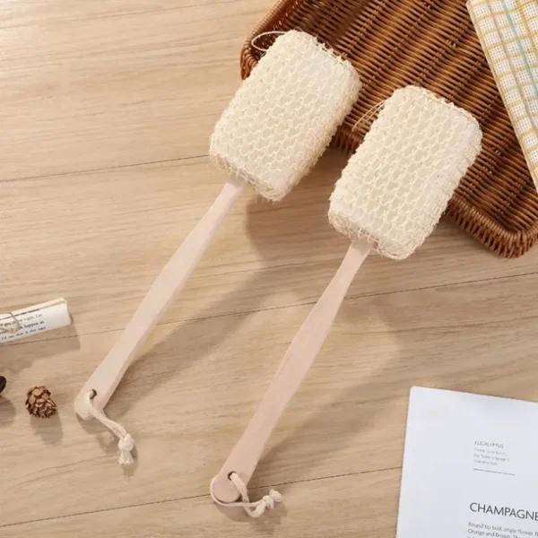 Wooden Handle Sisal Sponge Back Scrub（13）