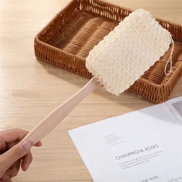 Wooden Handle Sisal Sponge Back Scrub（14）
