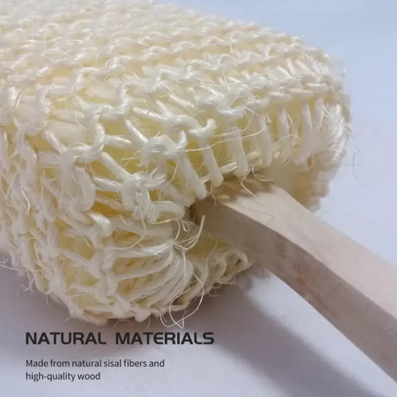 Wooden Handle Sisal Sponge Back Scrub（2）
