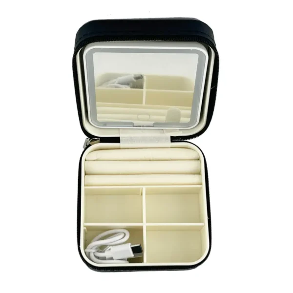 Makeup Bag with Mirror and Light Square