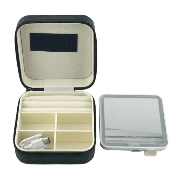 Makeup Bag with Mirror and Light Square