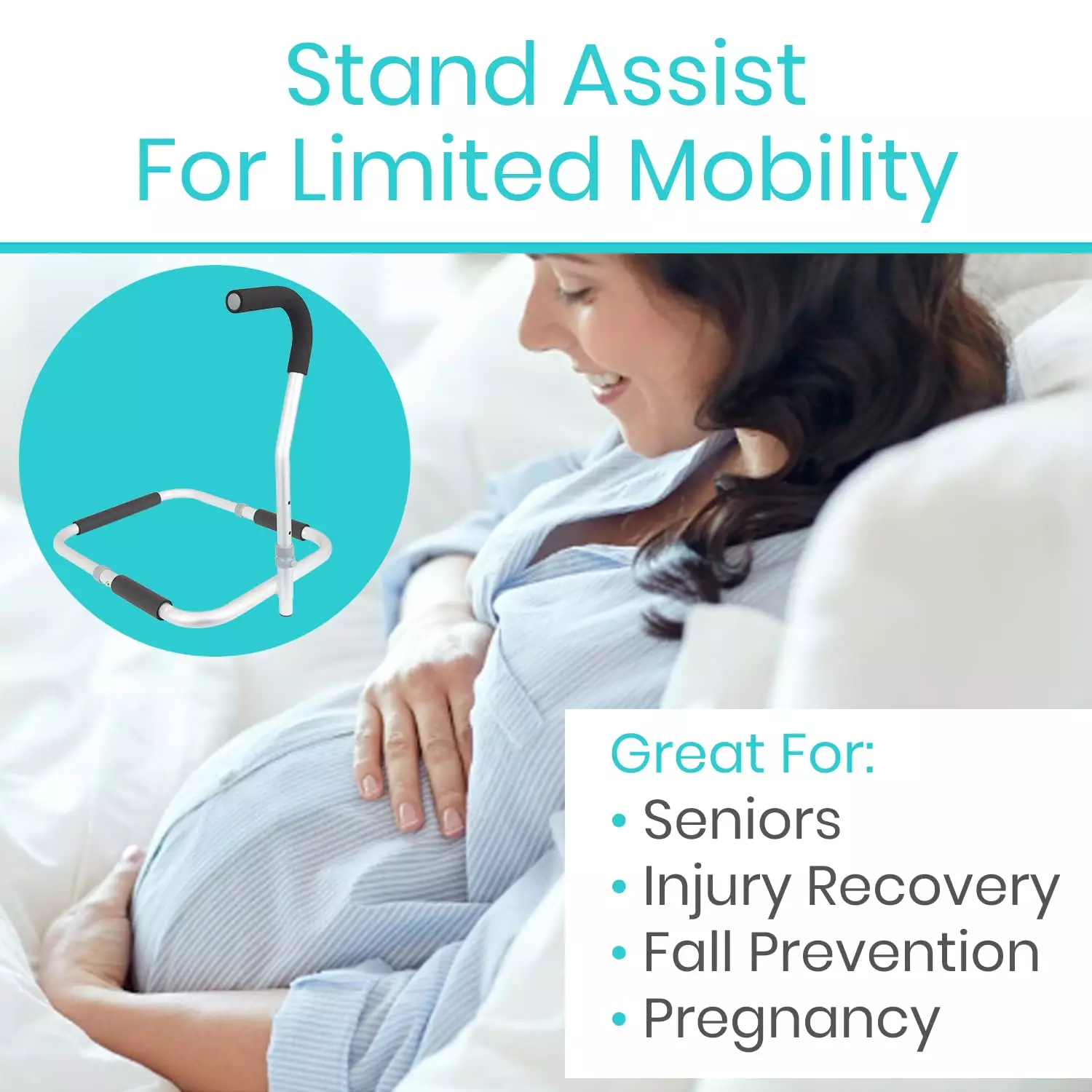 Adjustable Bed Rail Cane Stand Assist Bar(8) format