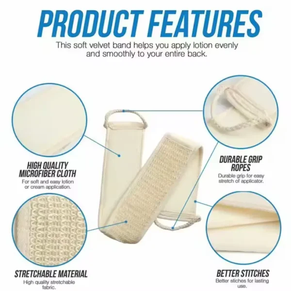 Eco Certified Sisal Long Lasting Back Scrubber with Strap Belt（4）