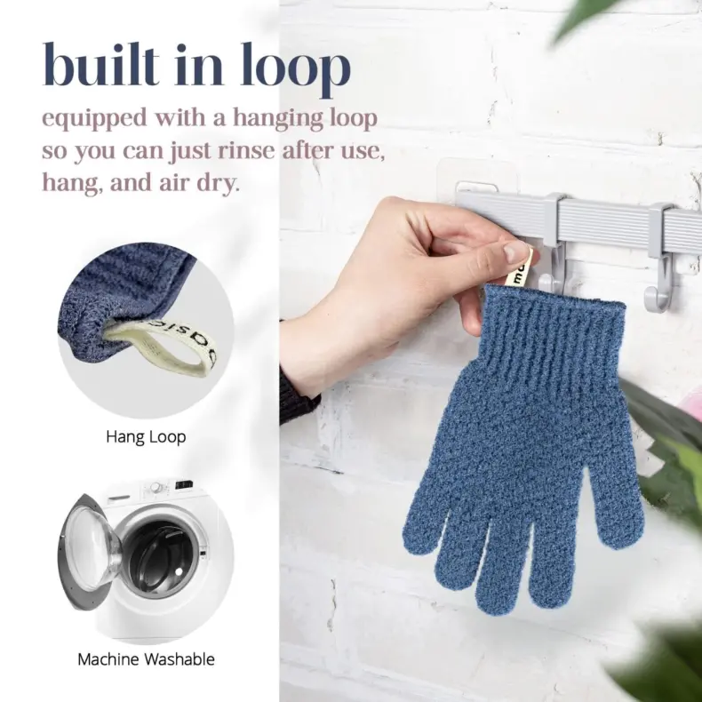 Nylon Body Scrubber Shower Gloves (5)