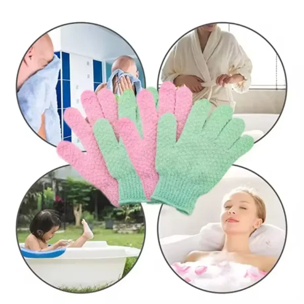 Nylon Body Scrubber Shower Gloves (5)