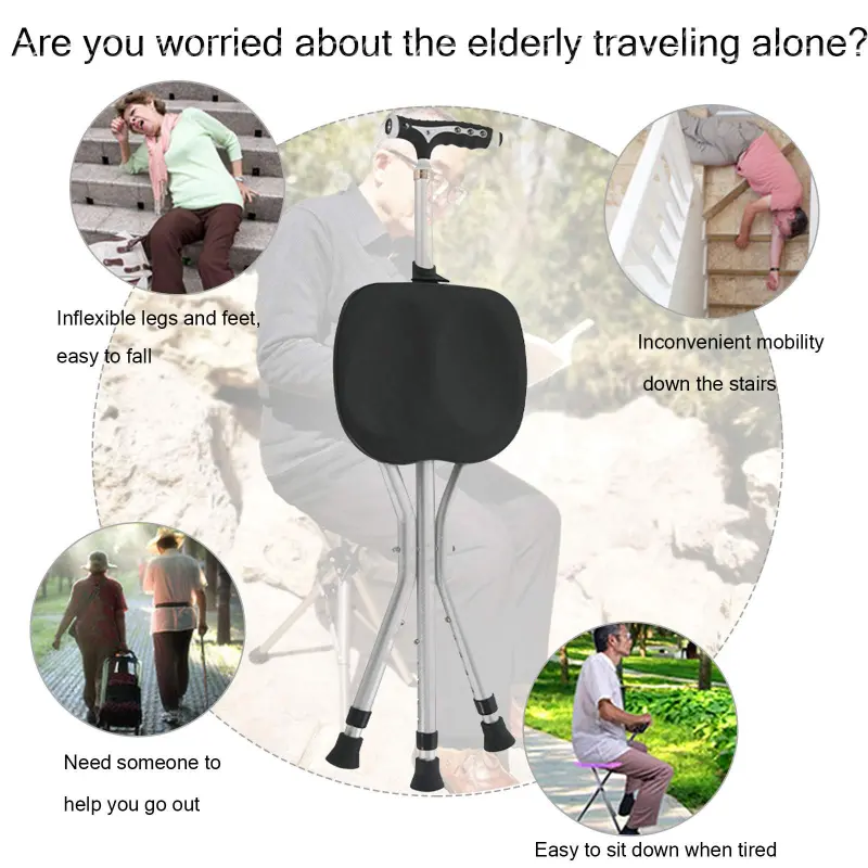 Walking Stick with Seat and LED (6)