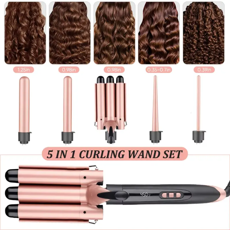 5 in 1 Curling Iron Rotating Professional Hair Curler (5)