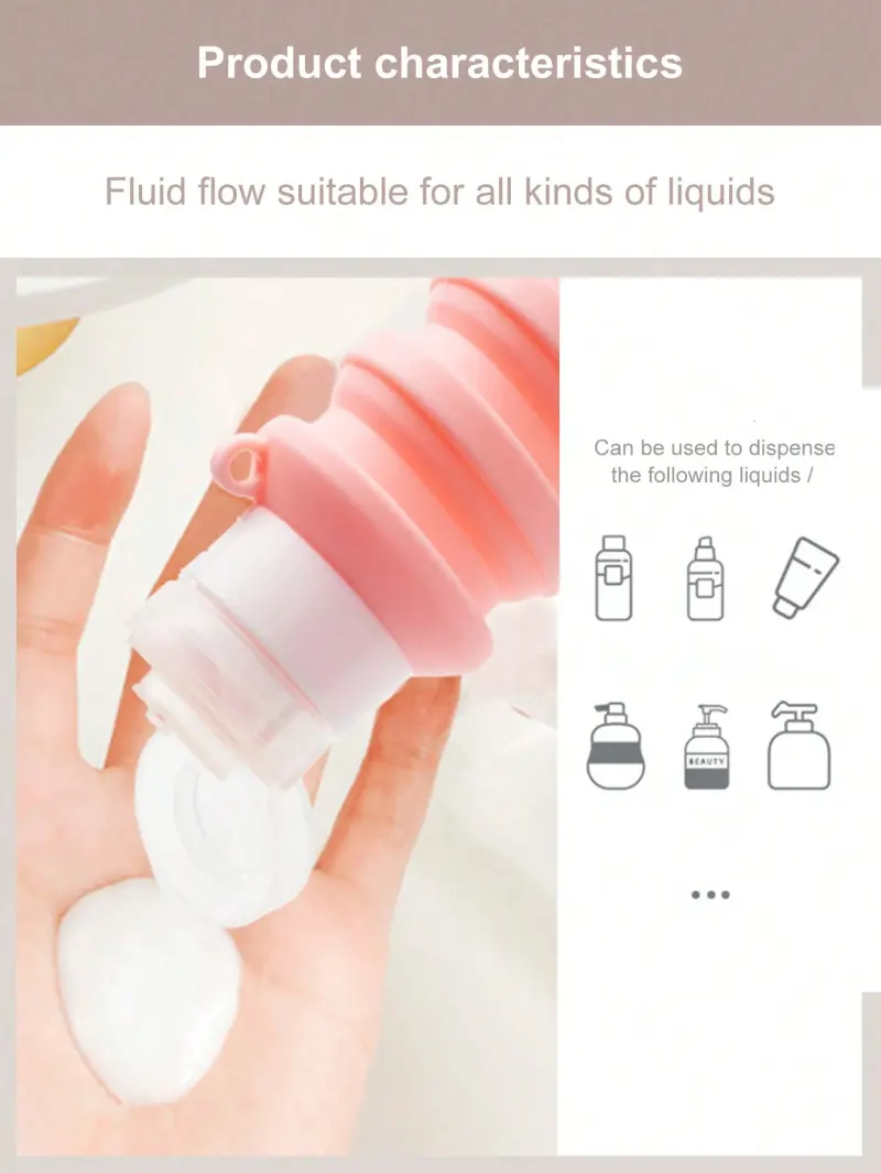 50 & 110ml Collapsible Travel Silicone Bottle (2)