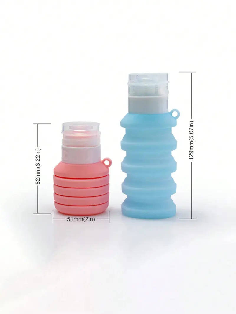 50 & 110ml Collapsible Travel Silicone Bottle (6)