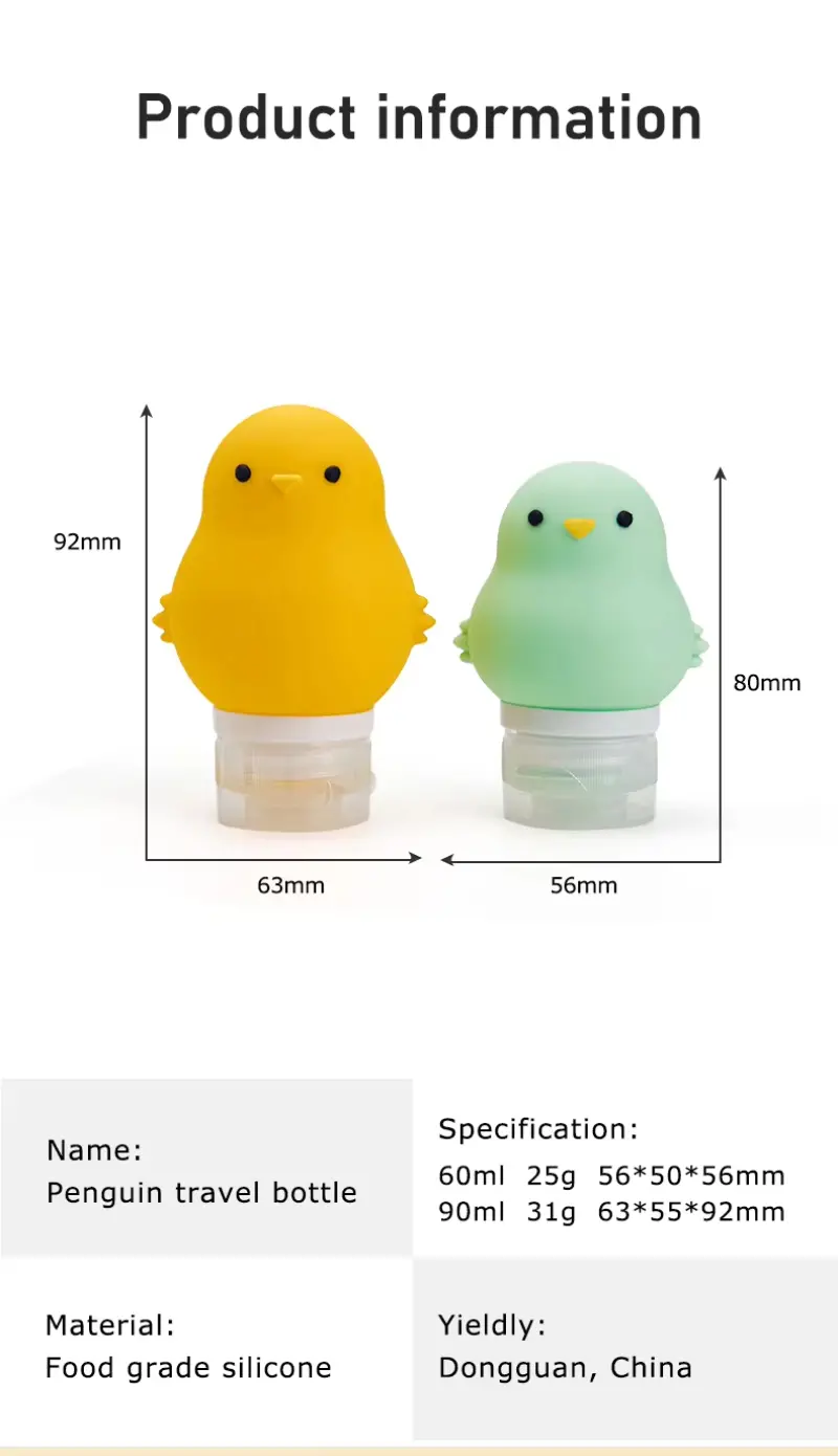 Chick Shaped Collapsible Travel Silicone Bottle (2)