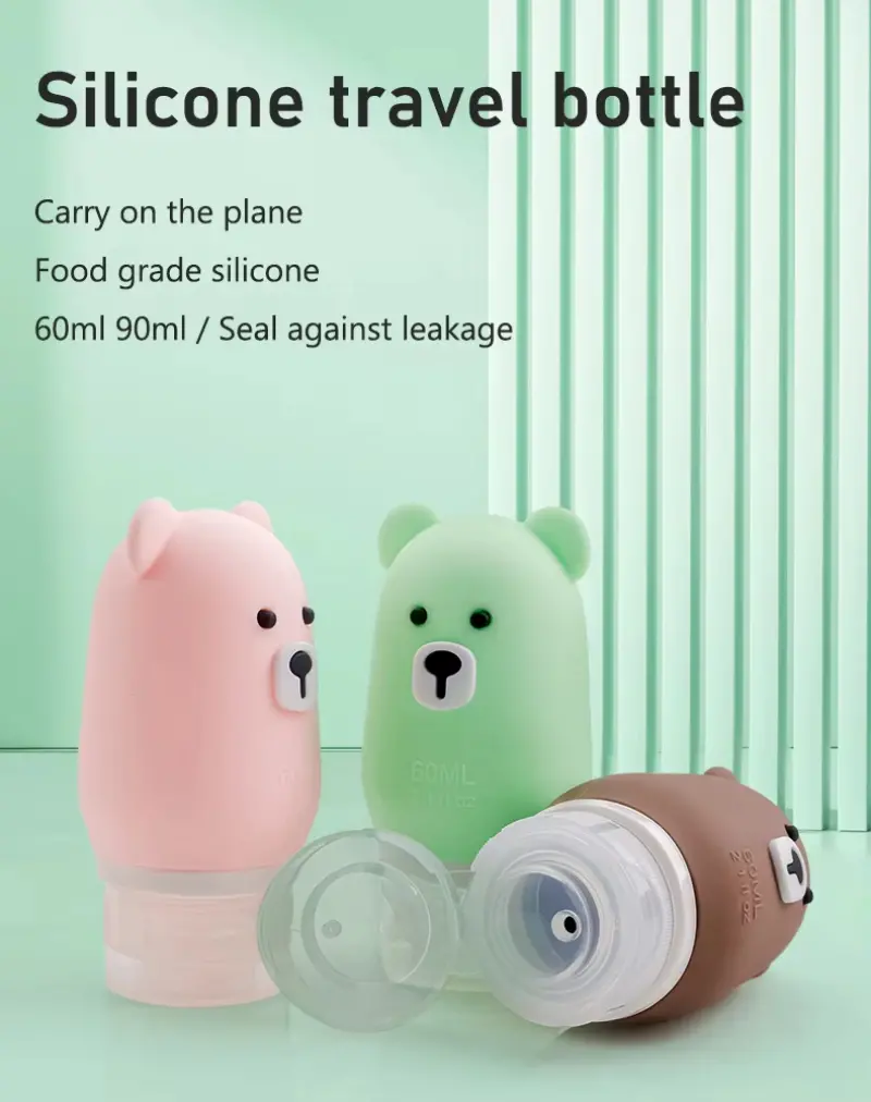 Cute Bear Travel Silicone Bottle (1)