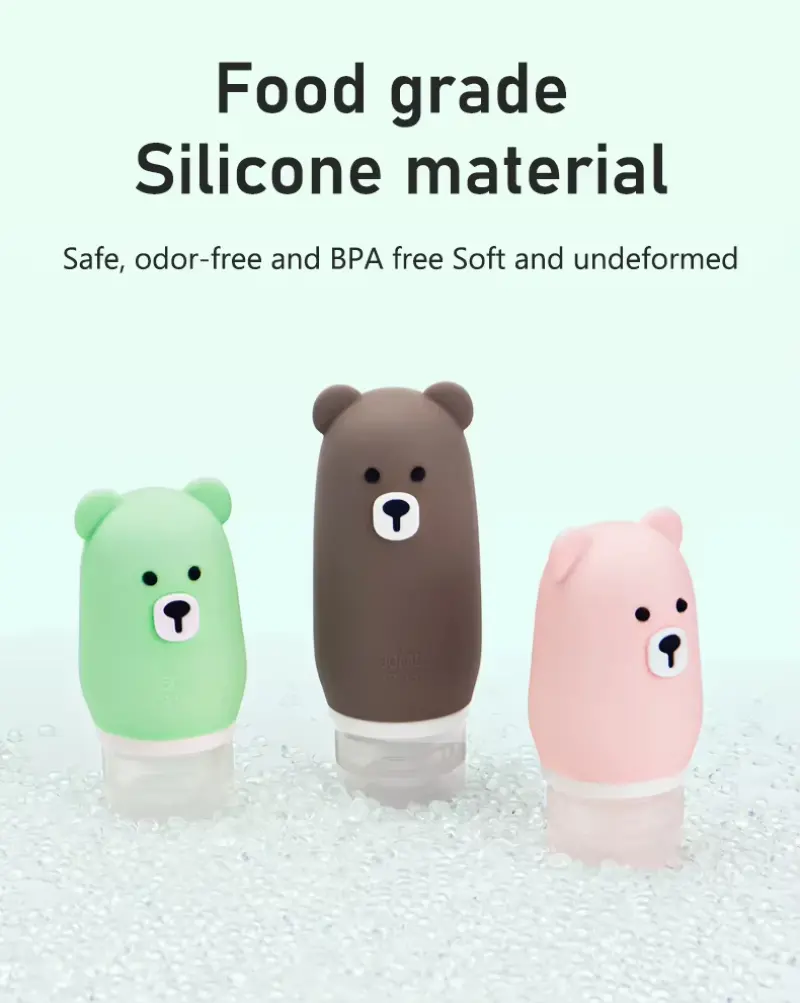 Cute Bear Travel Silicone Bottle (3)
