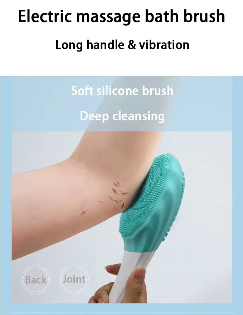 Electric Massager Silicone Bath Brush Back Scrubber（12）