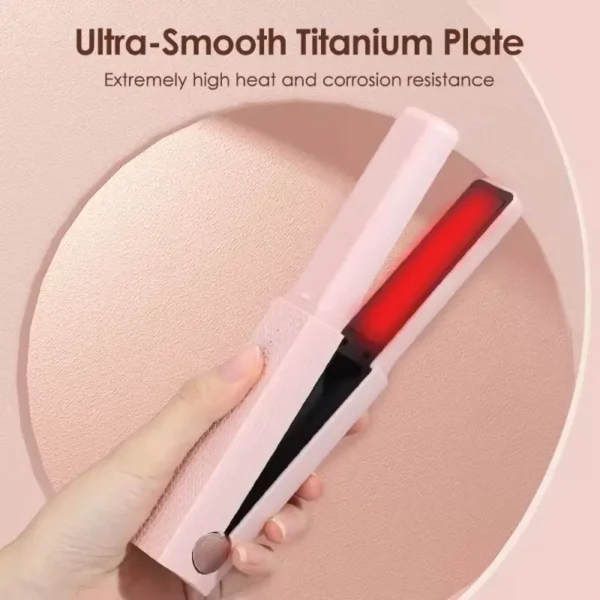 Portable Mini Cordless Flat Iron Hair Straightener (4)