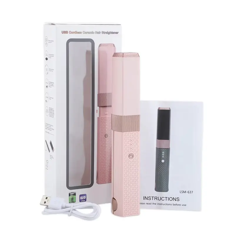 Portable Mini Cordless Flat Iron Hair Straightener (5)