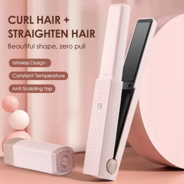 Portable Mini Cordless Flat Iron Hair Straightener (6)