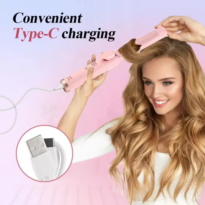 Portable USB Rechargeable Hair Curling Iron (4)