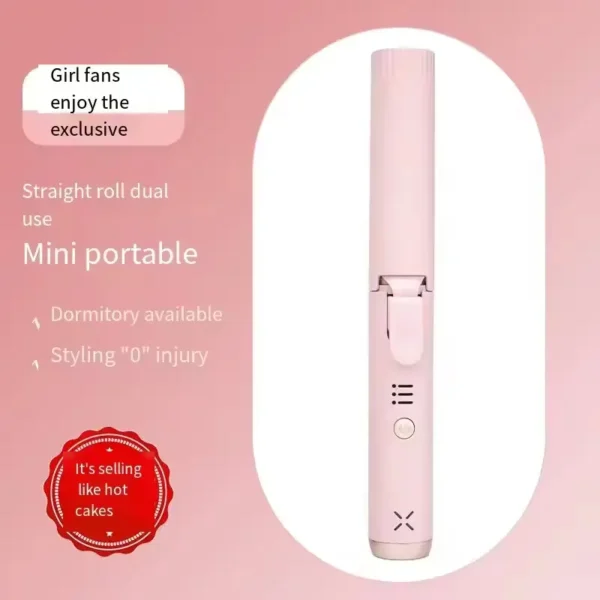 Portable USB Rechargeable Hair Curling Iron (4)