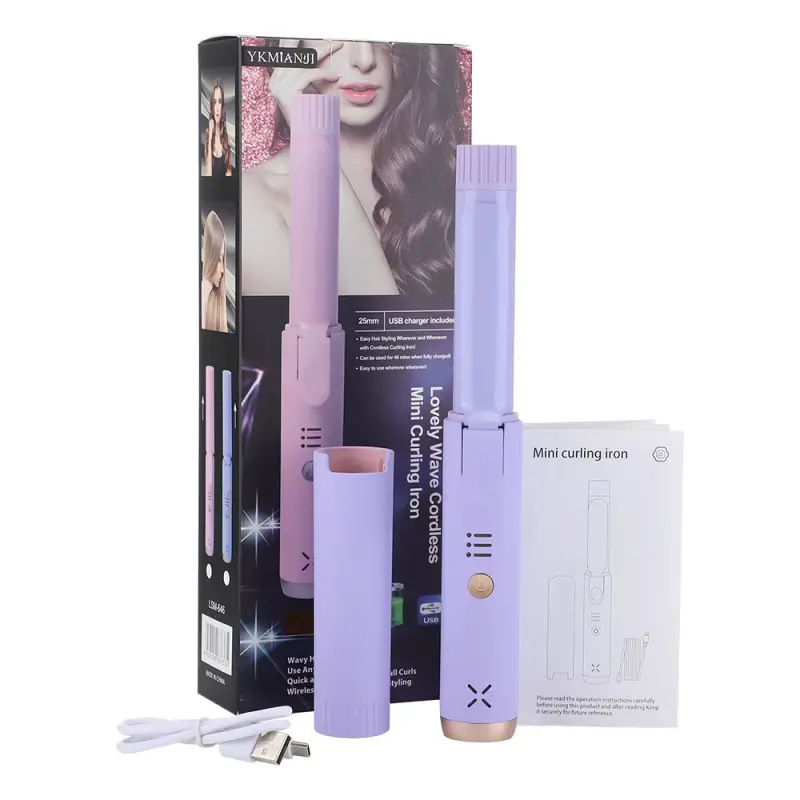 Portable USB Rechargeable Hair Curling Iron (8)