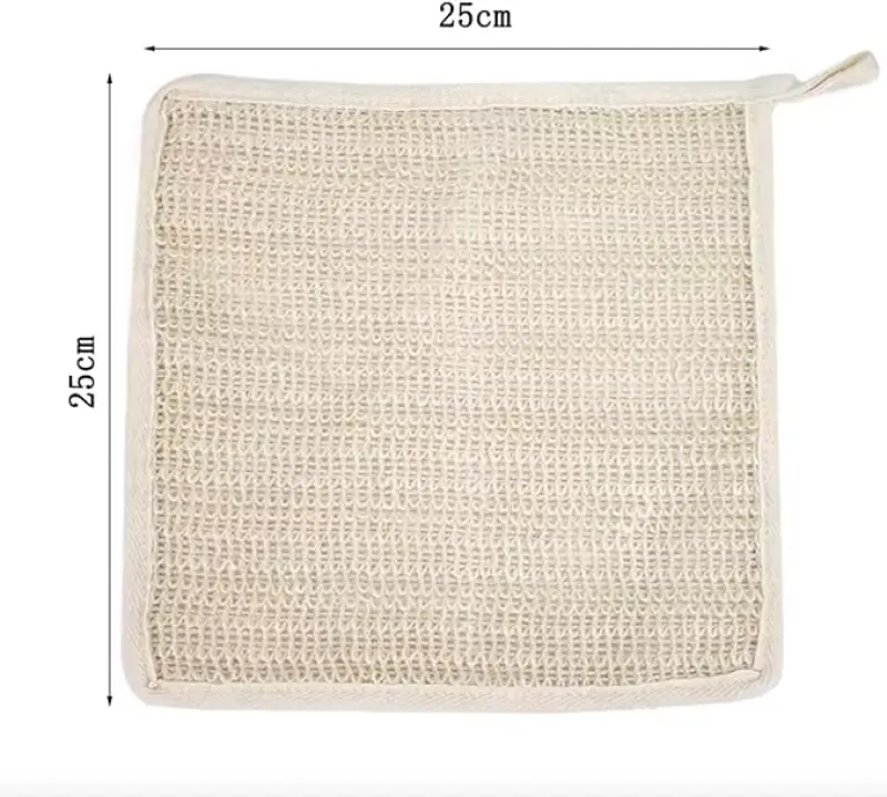 Sisal Washcloth Exfoliating Stimulating Bath Shower 10 inch（1）